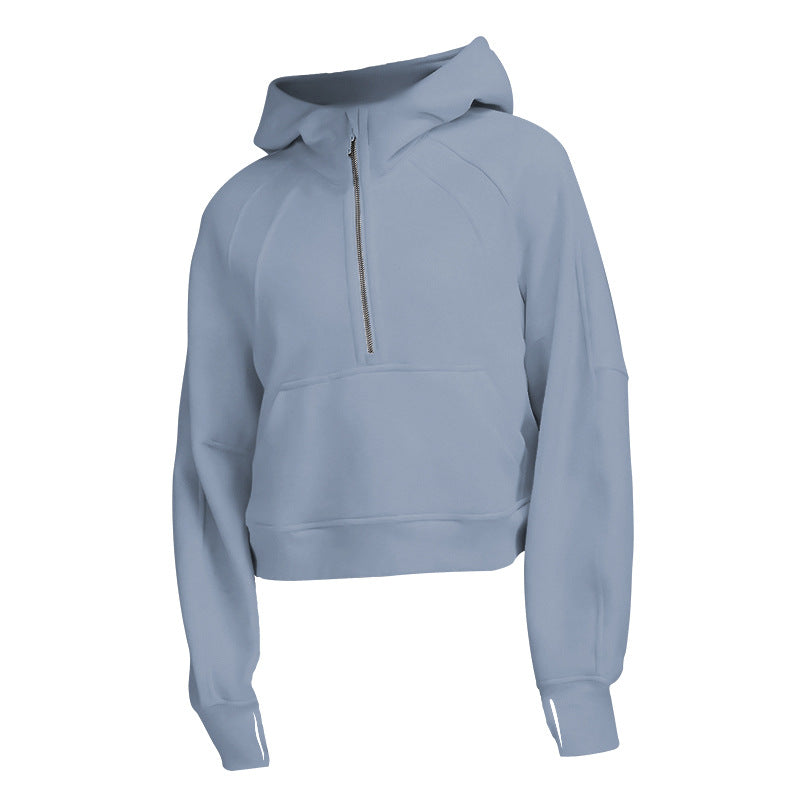 Hoodie Sport Demi-Zip en Polaire - Fitness et Running Femme