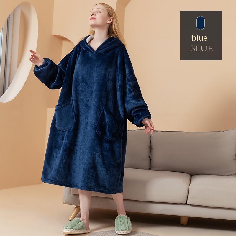 Couverture à Capuche en Flanelle - Plaid Douillet Hiver