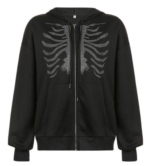 Cardigan à Capuche Y2K avec Zip - Veste Oversize Style Rétro