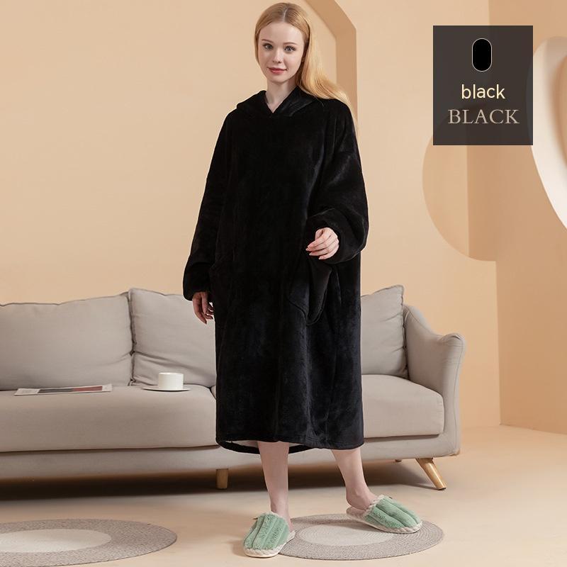 Couverture à Capuche en Flanelle - Plaid Douillet Hiver